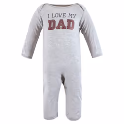 Hudson Baby Unisex Baby Cotton Coveralls  Love Dad  0-3 Months