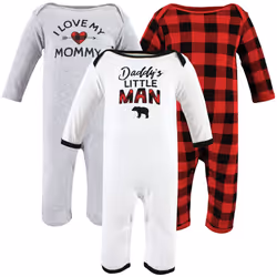 Hudson Baby Girls Unisex Cotton Coveralls  Buffalo Plaid Family  18-24 Months  Buffalo Plaid Family  18-24 Months US