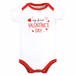 Hudson Baby 10112580_GIRLFIRSTVALENTINEEASTER_3-6M baby bodysuit/one-piece