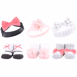 Hudson Baby 10413250_PINKCHARCOAL_ONESIZE, Hat, Socks, Female, Child, One Size