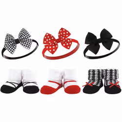 Hudson Baby 10713546_REDHOUNDSTOOTH_ONESIZE, Hat, Socks, Female, Child, One Size