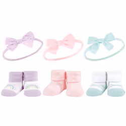 Hudson Baby 10713560_PURPLEMINTRAINBOW_ONESIZE, Hat, Socks, Female, Child, One Size