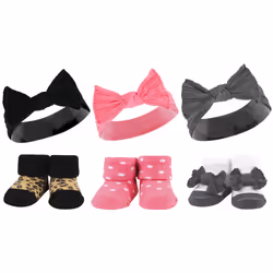Hudson Baby 10713585_BLACKWILDROSELEOPARD_ONESIZE, Hat, Socks, Female, Child, One Size