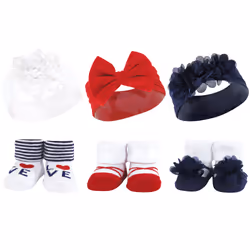 Hudson Baby 10413596_NAVYRED_ONESIZE, Hat, Socks, Female, Child, One Size