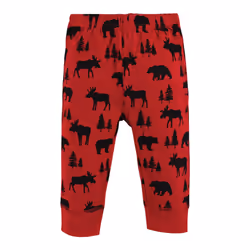 Hudson Baby Unisex Baby Cotton Pants and Leggings  Red Moose Bear  5 Toddler