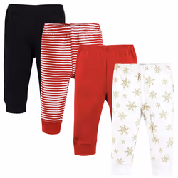 Hudson Baby Unisex Baby Cotton Pants and Leggings  Gold Snowflake  12-18 Months
