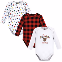 Hudson Baby 11115410_CHRISTMOOSE_12-18M, Bodysuit, Male, Long sleeve, 12-18 M, Baby (0 - 2 years)