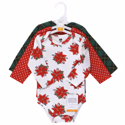 Hudson Baby 11115447_POINSETTIA_0-3M baby bodysuit/one-piece