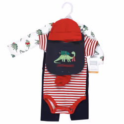 Hudson Baby 11115688_CHRISTMASAURUS_6-9M clothing variety pack
