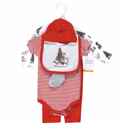 Hudson Baby 10115704_CHRISTMASFOREST_9-12M clothing variety pack