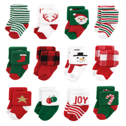 Hudson Baby 10717874_12DAYSOFCHRISTMASSANTA_0-6M sock Male