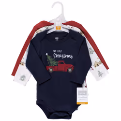 Hudson Baby 10118343_BOYHOLIDAYVILLAGE_18-24M, Bodysuit, Male, Long sleeve, 18-24 M, Baby (0 - 2 years)