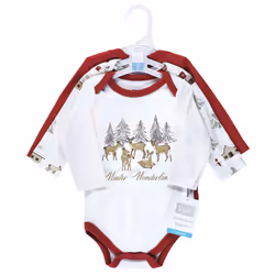 Hudson Baby 10118349_GIRLHOLIDAYVILLAGE_3-6M baby bodysuit/one-piece