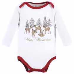 Hudson Baby 10118349_GIRLHOLIDAYVILLAGE_3-6M baby bodysuit/one-piece