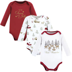 Hudson Baby 10118349_GIRLHOLIDAYVILLAGE_6-9M baby bodysuit/one-piece