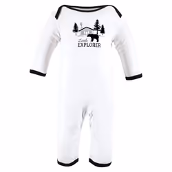 Hudson Baby Girls Unisex Cotton Coveralls  Bear Gray Black  6-9 Months  Baby Bear Gray Black  6-9 Months US