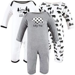 Hudson Baby Girls Unisex Cotton Coveralls  Bear Gray Black  18-24 Months  Baby Bear Gray Black  18-24 Months US