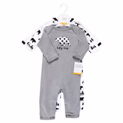 Hudson Baby Girls Unisex Cotton Coveralls  Bear Gray Black  18-24 Months  Baby Bear Gray Black  18-24 Months US