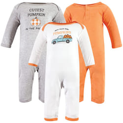Hudson Baby Unisex Baby Cotton Coveralls  Pumpkin Truck  6-9 Months