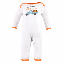 Hudson Baby Unisex Baby Cotton Coveralls  Pumpkin Truck  12-18 Months