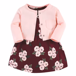 Hudson Baby 10119522_BURGUNDYFLORAL_0-3M, Baby (0 - 2 years), Female, 0-3 M
