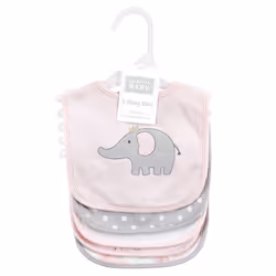 Hudson Baby 10519615_PINKGRAYELEPHANT_ONESIZE baby bib Cotton