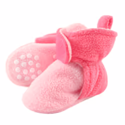 Luvable Friends 10821157_Lt.Pink/Dk.Pink_12-18, Booties, Female, Baby (0 - 2 years), 12-18 M