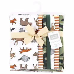 Hudson Baby Unisex Baby Cotton Flannel Burp Cloths  Animal Adventure 7 Pack  One Size