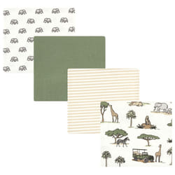 Hudson Baby Unisex Baby Cotton Flannel Receiving Blankets  Going On Safari  One Size