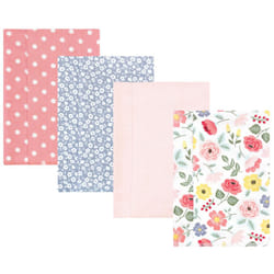 Hudson Baby Unisex Baby Cotton Flannel Burp Cloths  Modern Botanical 4 Pack  One Size
