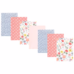 Hudson Baby Unisex Baby Cotton Flannel Burp Cloths Modern Botanical 7 Pack One Size