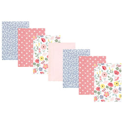 Hudson Baby Unisex Baby Cotton Flannel Burp Cloths  Modern Botanical 7 Pack  One Size