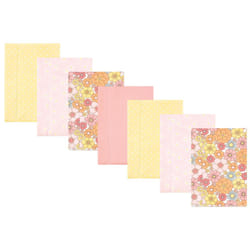 Hudson Baby Unisex Baby Cotton Flannel Burp Cloths  Peace Love Flowers 7 Pack  One Size