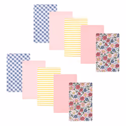 Hudson Baby Unisex Baby Cotton Flannel Burp Cloths  Pink Blue Pretty Floral 10 Pack  One Size