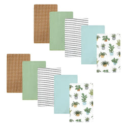 Hudson Baby Unisex Baby Cotton Flannel Burp Cloths  Plants 10 Pack  One Size