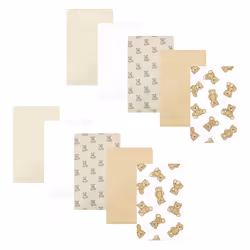 Hudson Baby Unisex Baby Cotton Flannel Burp Cloths  Teddy Bears 10 Pack  One Size