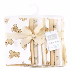 Hudson Baby Unisex Baby Cotton Flannel Burp Cloths  Teddy Bears 10 Pack  One Size