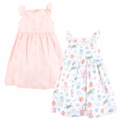 Hudson Baby Womens Cotton Dresses Casual Dress  Pastel Sea  4T US