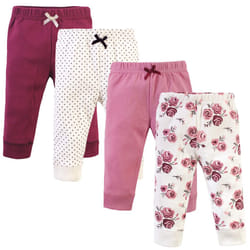 Hudson Baby Unisex Baby Cotton Pants and Leggings Rose  9-12 Months