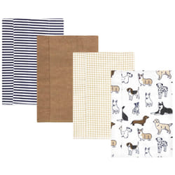 Hudson Baby Unisex Baby Cotton Flannel Burp Cloths  Handsome Dogs  One Size