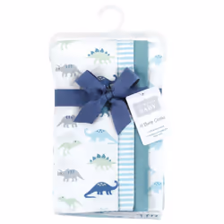 Hudson Baby Unisex Baby Cotton Flannel Burp Cloths  Soft Teal Dino  One Size