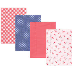 Hudson Baby Unisex Baby Cotton Flannel Burp Cloths  Cherry Sweet  One Size