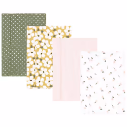 Hudson Baby Unisex Baby Cotton Flannel Burp Cloths Sage Floral One Size
