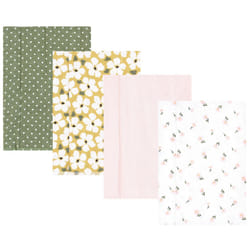 Hudson Baby Unisex Baby Cotton Flannel Burp Cloths  Sage Floral  One Size