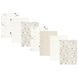 Hudson Baby Unisex Baby Flannel Burp Cloth 7pk  Taupe Sheep  One Size