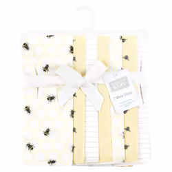 Hudson Baby Unisex Baby Flannel Burp Cloth 7pk  Honey Bee  One Size