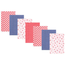 Hudson Baby Unisex Baby Flannel Burp Cloth 7pk  Cherry Sweet  One Size
