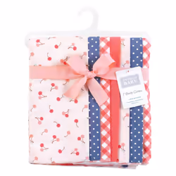 Hudson Baby Unisex Baby Flannel Burp Cloth 7pk  Cherry Sweet  One Size