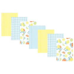 Hudson Baby Unisex Baby Flannel Burp Cloth 7pk  Citrus Mint  One Size