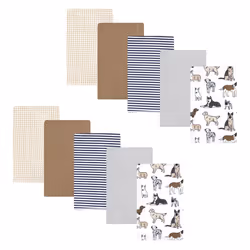 Hudson Baby Unisex Baby Flannel Burp Cloth 10pk  Handsome Dogs  One Size